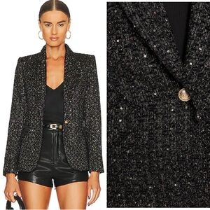 L'AGENCE Chamberlain Blazer Black metallic multi